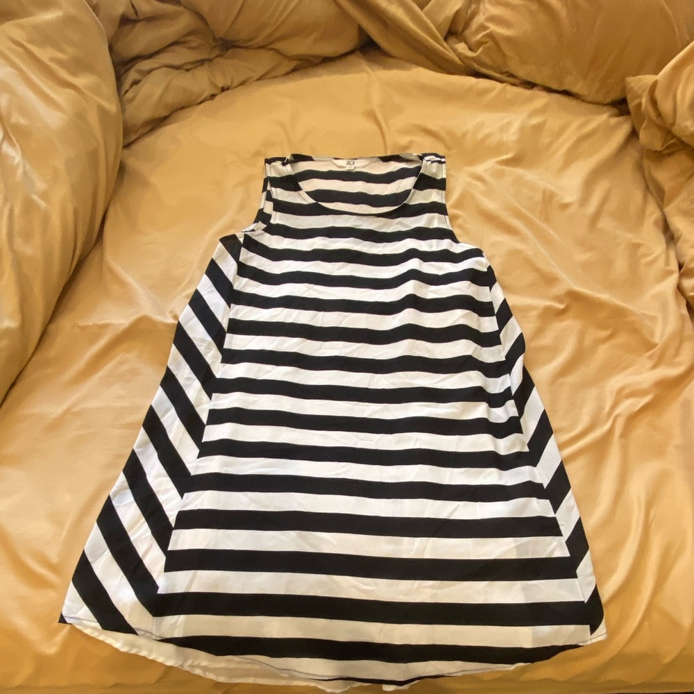 JACK black and white striped dress w/ snap-in slip